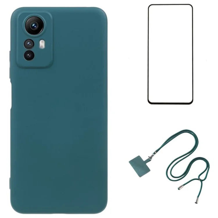 WANLONFENG RB1 Series For Xiaomi Redmi Note 12S 4G Case TPU Phone Cover with Screen Protector+Lanyard