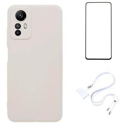WANLONFENG RB1 Series For Xiaomi Redmi Note 12S 4G Case TPU Phone Cover with Screen Protector+Lanyard