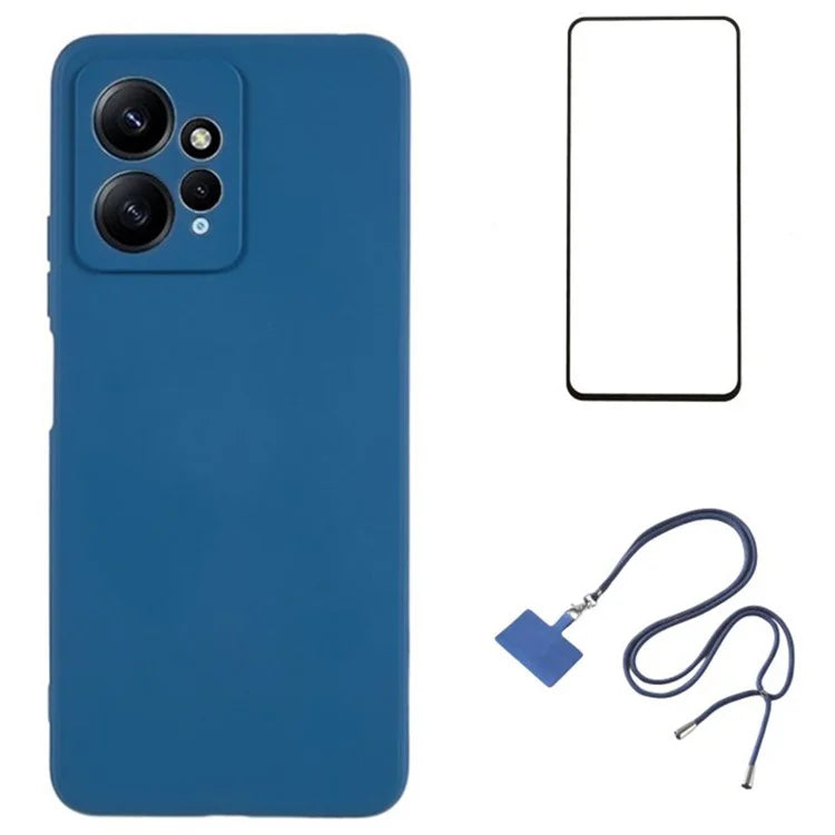 WANLONFENG RB1 Series For Xiaomi Redmi Note 12 4G Case Anti-Drop Soft TPU Phone Cover with Screen Film