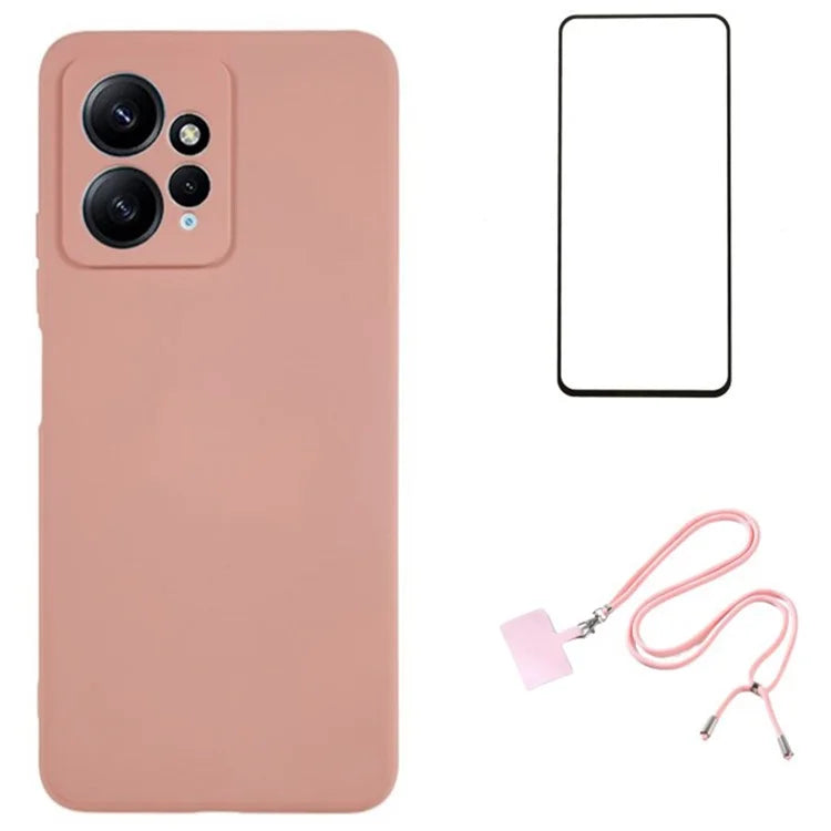 WANLONFENG RB1 Series For Xiaomi Redmi Note 12 4G Case Anti-Drop Soft TPU Phone Cover with Screen Film