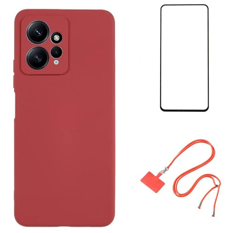 WANLONFENG RB1 Series For Xiaomi Redmi Note 12 4G Case Anti-Drop Soft TPU Phone Cover with Screen Film