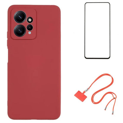WANLONFENG RB1 Series For Xiaomi Redmi Note 12 4G Case Anti-Drop Soft TPU Phone Cover with Screen Film