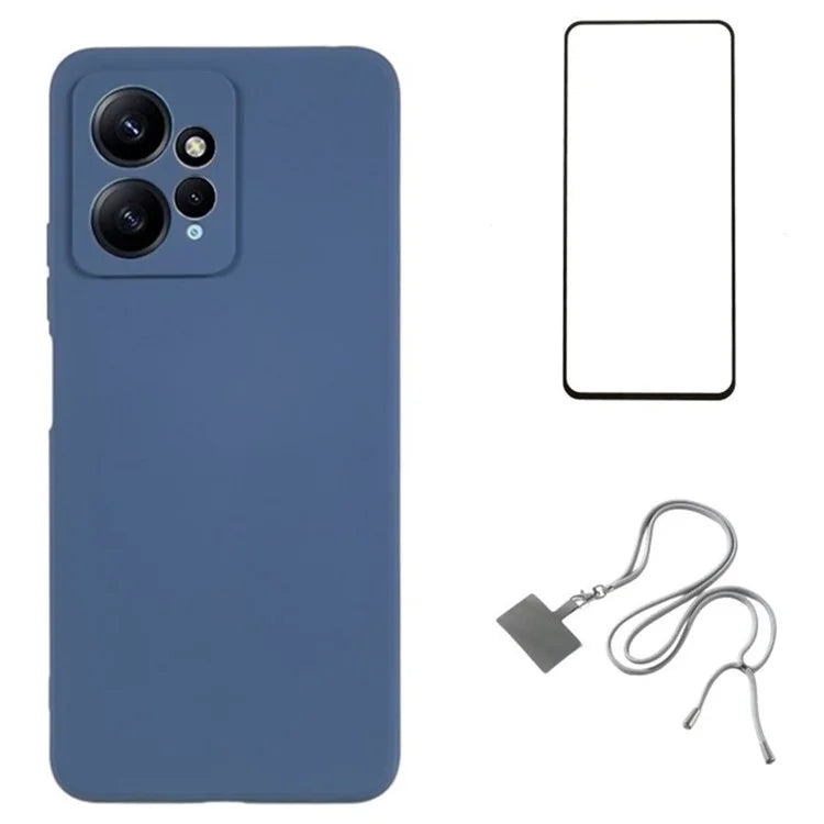 WANLONFENG RB1 Series For Xiaomi Redmi Note 12 4G Case Anti-Drop Soft TPU Phone Cover with Screen Film