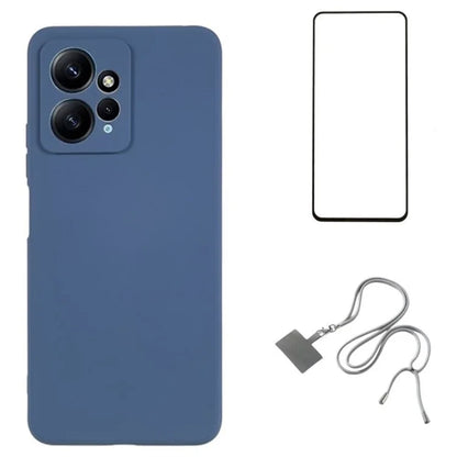 WANLONFENG RB1 Series For Xiaomi Redmi Note 12 4G Case Anti-Drop Soft TPU Phone Cover with Screen Film