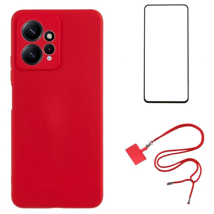 WANLONFENG RB1 Series For Xiaomi Redmi Note 12 4G Case Anti-Drop Soft TPU Phone Cover with Screen Film