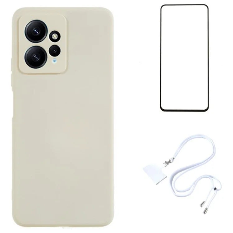 WANLONFENG RB1 Series For Xiaomi Redmi Note 12 4G Case Anti-Drop Soft TPU Phone Cover with Screen Film