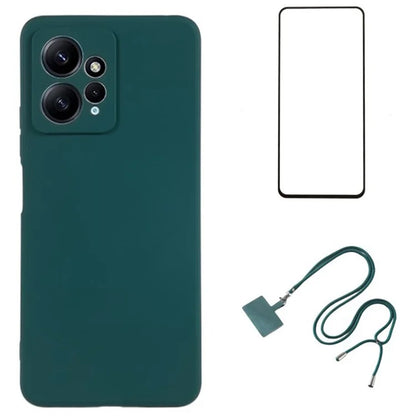 WANLONFENG RB1 Series For Xiaomi Redmi Note 12 4G Case Anti-Drop Soft TPU Phone Cover with Screen Film