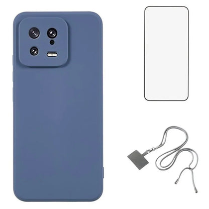 WANLONFENG RB1 Series For Xiaomi 13 Case Soft TPU Phone Cover with Screen Film, Strap