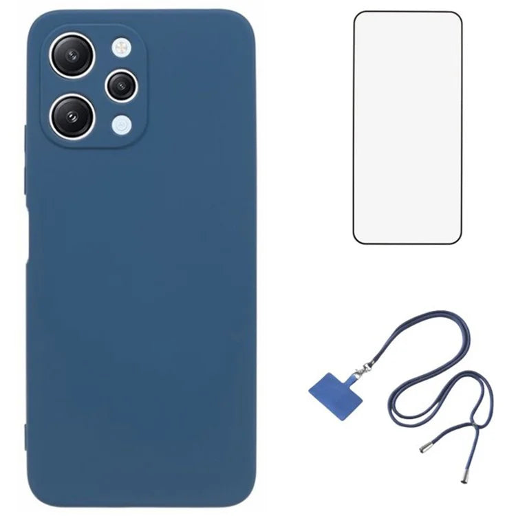 WANLONFENG RB1 Series For Xiaomi Redmi 12 4G TPU Phone Case with Screen Film+Lanyard