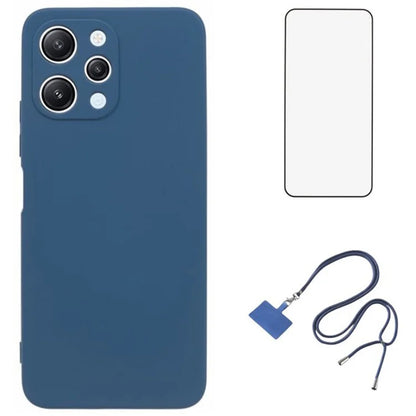 WANLONFENG RB1 Series For Xiaomi Redmi 12 4G TPU Phone Case with Screen Film+Lanyard