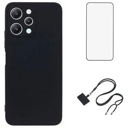 WANLONFENG RB1 Series For Xiaomi Redmi 12 4G TPU Phone Case with Screen Film+Lanyard