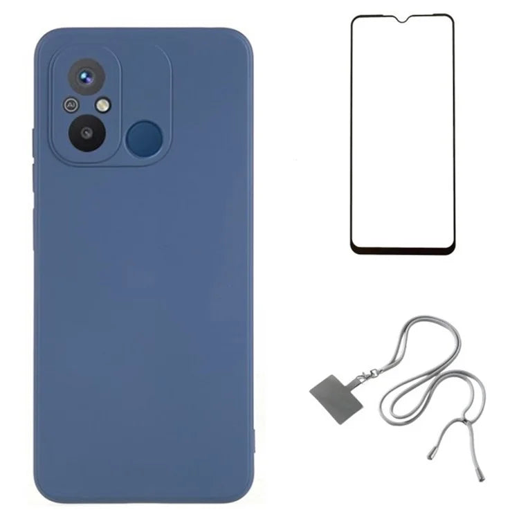 WANLONFENG RB1 Series For Xiaomi Redmi 12C 4G Case with Screen Film, Shockproof TPU Phone Shell