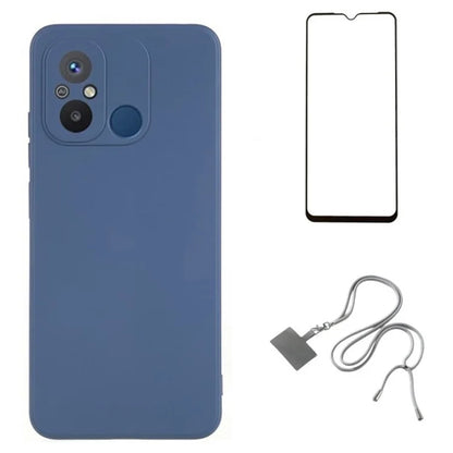 WANLONFENG RB1 Series For Xiaomi Redmi 12C 4G Case with Screen Film, Shockproof TPU Phone Shell