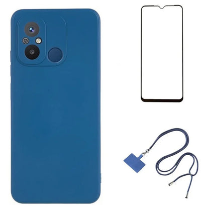 WANLONFENG RB1 Series For Xiaomi Redmi 12C 4G Case with Screen Film, Shockproof TPU Phone Shell