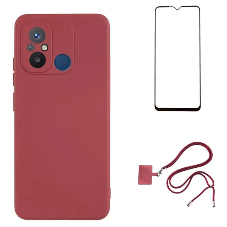 WANLONFENG RB1 Series For Xiaomi Redmi 12C 4G Case with Screen Film, Shockproof TPU Phone Shell