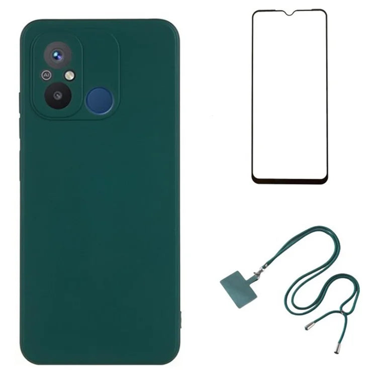 WANLONFENG RB1 Series For Xiaomi Redmi 12C 4G Case with Screen Film, Shockproof TPU Phone Shell