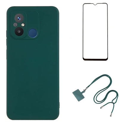 WANLONFENG RB1 Series For Xiaomi Redmi 12C 4G Case with Screen Film, Shockproof TPU Phone Shell