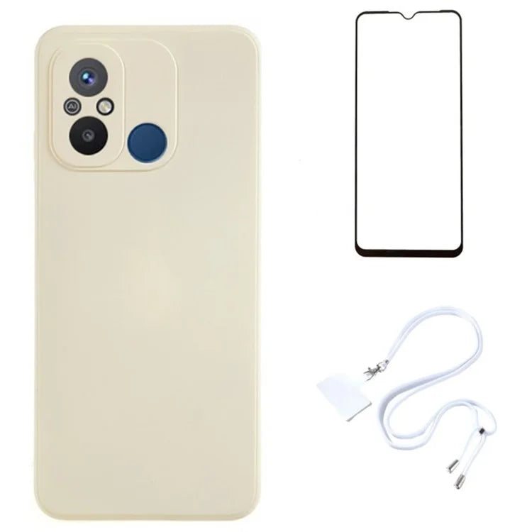 WANLONFENG RB1 Series For Xiaomi Redmi 12C 4G Case with Screen Film, Shockproof TPU Phone Shell