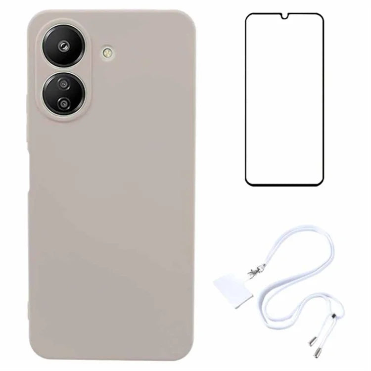 WANLONFENG RB1 Series For Xiaomi Redmi 13C 4G / Poco C65 4G Case TPU Phone Cover with Front Screen Film