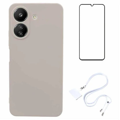 WANLONFENG RB1 Series For Xiaomi Redmi 13C 4G / Poco C65 4G Case TPU Phone Cover with Front Screen Film
