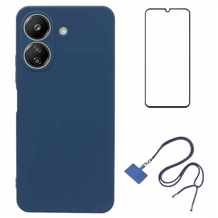 WANLONFENG RB1 Series For Xiaomi Redmi 13C 4G / Poco C65 4G Case TPU Phone Cover with Front Screen Film