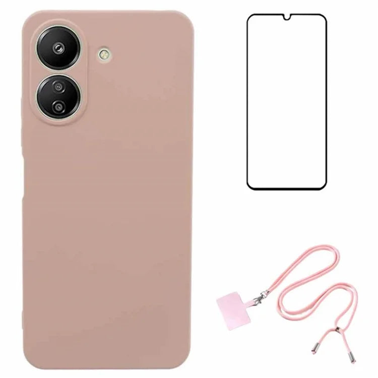 WANLONFENG RB1 Series For Xiaomi Redmi 13C 4G / Poco C65 4G Case TPU Phone Cover with Front Screen Film