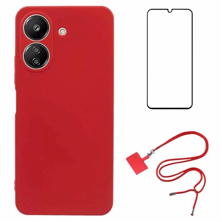 WANLONFENG RB1 Series For Xiaomi Redmi 13C 4G / Poco C65 4G Case TPU Phone Cover with Front Screen Film