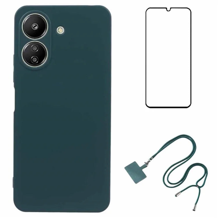 WANLONFENG RB1 Series For Xiaomi Redmi 13C 4G / Poco C65 4G Case TPU Phone Cover with Front Screen Film