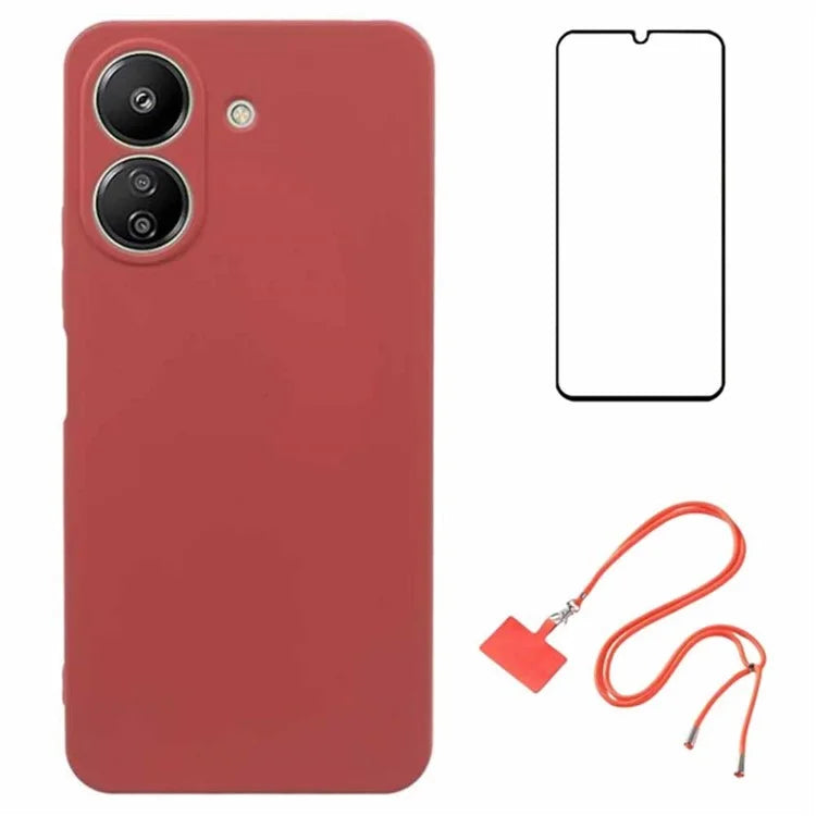 WANLONFENG RB1 Series For Xiaomi Redmi 13C 4G / Poco C65 4G Case TPU Phone Cover with Front Screen Film