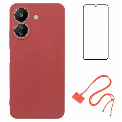 WANLONFENG RB1 Series For Xiaomi Redmi 13C 4G / Poco C65 4G Case TPU Phone Cover with Front Screen Film