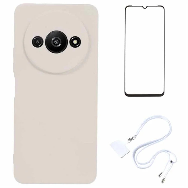 WANLONFENG RB1 Series For Xiaomi Redmi A3 / Poco C61 4G Case Soft TPU Non-Slip Phone Cover with Strap