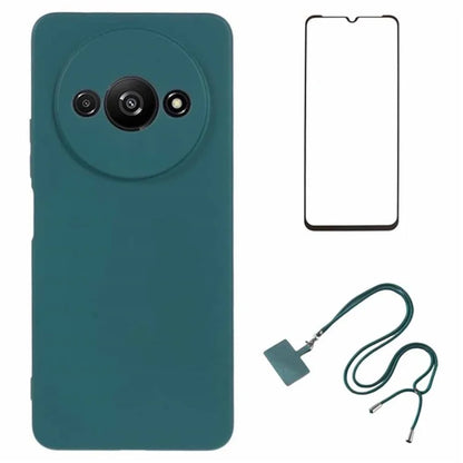 WANLONFENG RB1 Series For Xiaomi Redmi A3 / Poco C61 4G Case Soft TPU Non-Slip Phone Cover with Strap