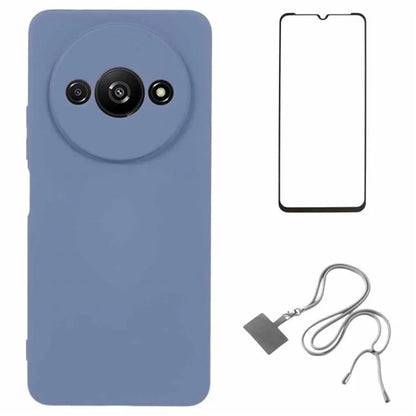 WANLONFENG RB1 Series For Xiaomi Redmi A3 / Poco C61 4G Case Soft TPU Non-Slip Phone Cover with Strap