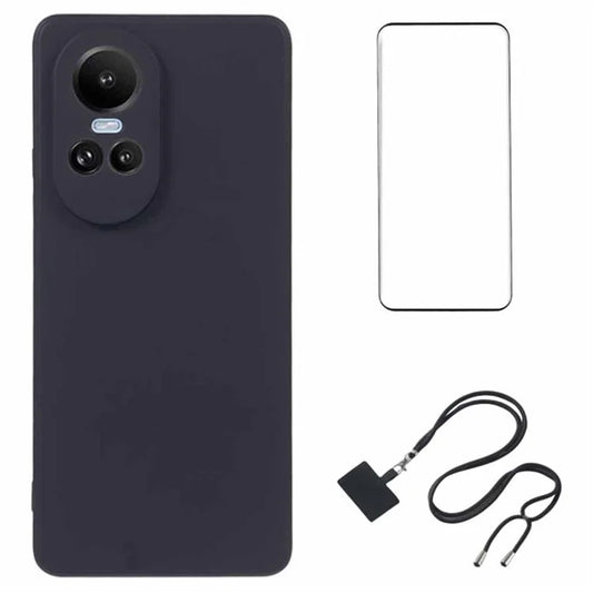 WANLONFENG RB1 Series For Oppo Reno10 Pro 5G (Global) Slim Case Soft TPU Phone Shell with Screen Protector