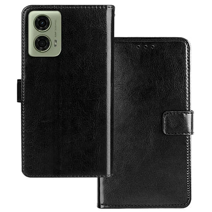 IDEWEI for Motorola Moto E14 4G / G04 4G / G04s 4G / G24 4G Case Crazy Horse Texture Leather Phone Cover with 3 Card Slots