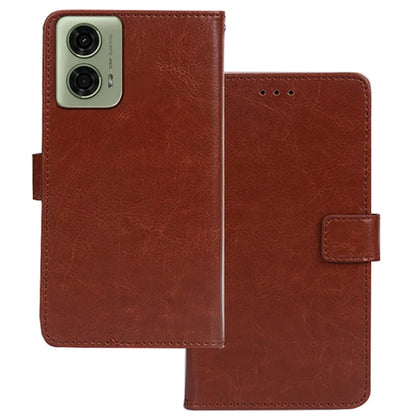 IDEWEI for Motorola Moto E14 4G / G04 4G / G04s 4G / G24 4G Case Crazy Horse Texture Leather Phone Cover with 3 Card Slots