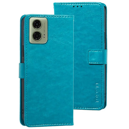 IDEWEI For Motorola Moto E14 4G / G04 4G / G04s 4G / G24 4G Case Folio Leather Phone Cover Crazy Horse Texture