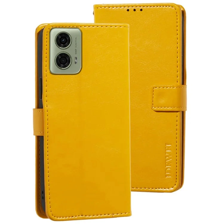 IDEWEI For Motorola Moto E14 4G / G04 4G / G04s 4G / G24 4G Case Folio Leather Phone Cover Crazy Horse Texture