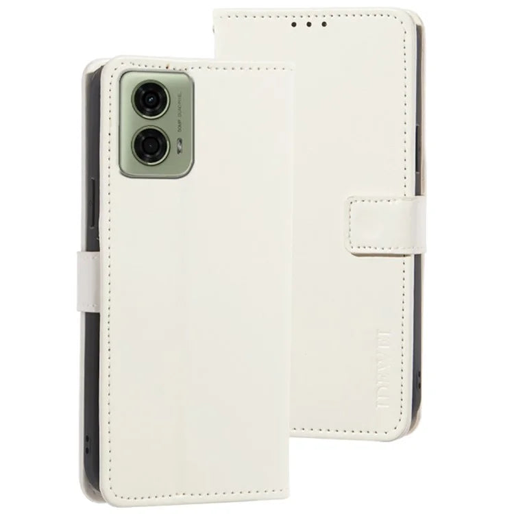 IDEWEI For Motorola Moto E14 4G / G04 4G / G04s 4G / G24 4G Case Folio Leather Phone Cover Crazy Horse Texture