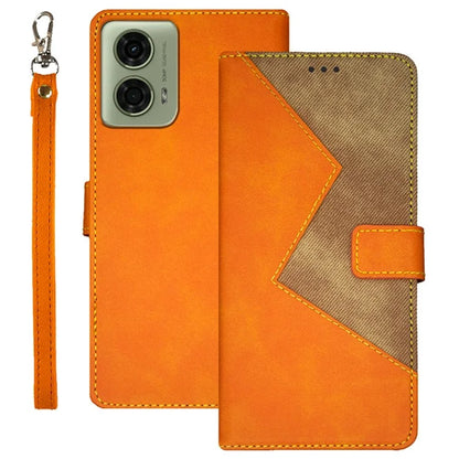 IDEWEI For Motorola Moto E14 4G / G04 4G / G04s 4G / G24 4G Case Card Holder Leather Cover Splicing Color