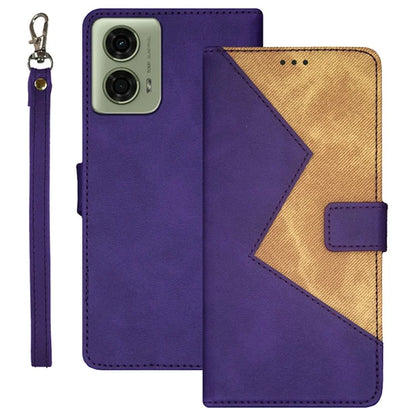 IDEWEI For Motorola Moto E14 4G / G04 4G / G04s 4G / G24 4G Case Card Holder Leather Cover Splicing Color