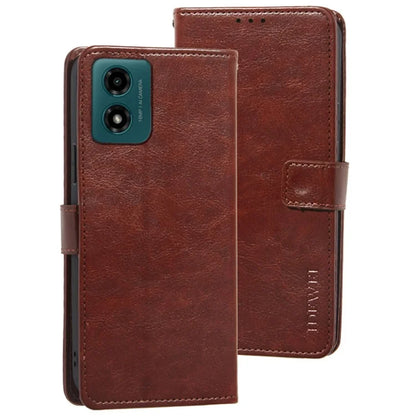 IDEWEI For Motorola Moto E14 4G / G04 4G / G04s 4G / G24 4G Case Crazy Horse Texture Leather Wallet Cover