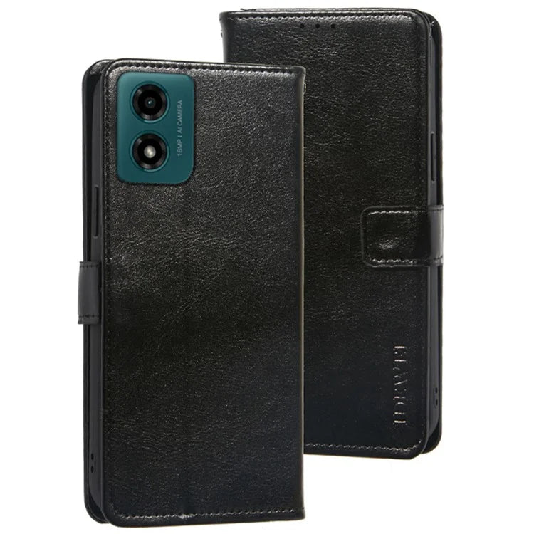 IDEWEI For Motorola Moto E14 4G / G04 4G / G04s 4G / G24 4G Case Crazy Horse Texture Leather Wallet Cover