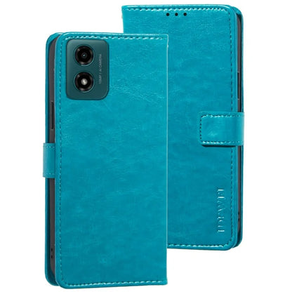 IDEWEI For Motorola Moto E14 4G / G04 4G / G04s 4G / G24 4G Case Crazy Horse Texture Leather Wallet Cover