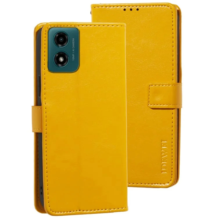 IDEWEI For Motorola Moto E14 4G / G04 4G / G04s 4G / G24 4G Case Crazy Horse Texture Leather Wallet Cover