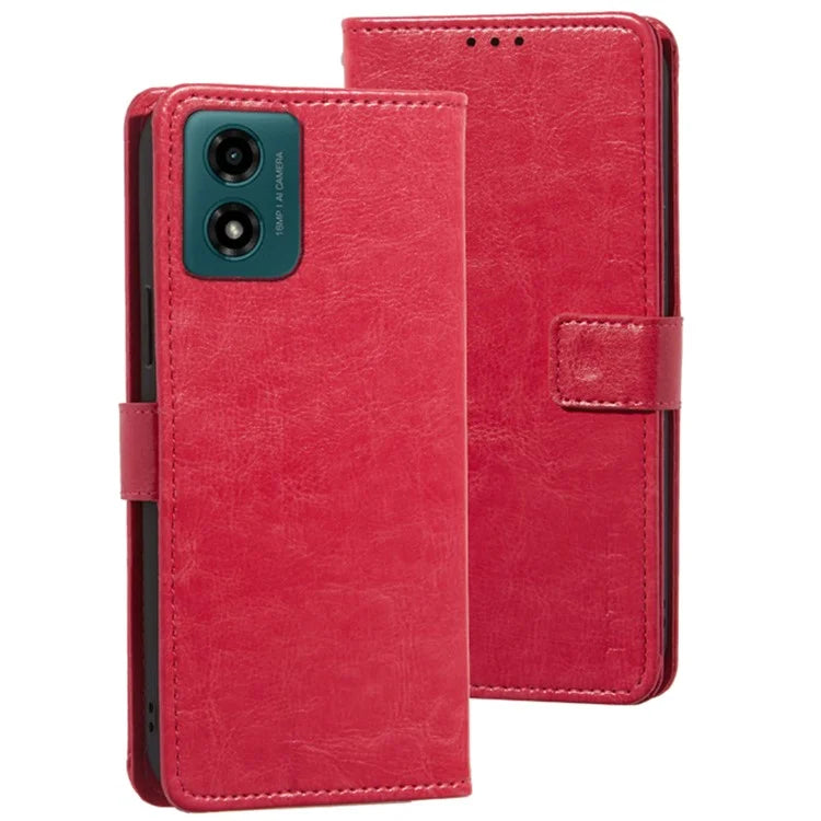 IDEWEI For Motorola Moto E14 4G / G04 4G / G04s 4G / G24 4G Case Crazy Horse Texture Leather Wallet Cover