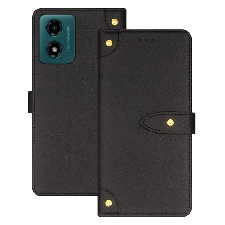 IDEWEI For Motorola Moto E14 4G / G04 4G / G04s 4G / G24 4G Case Leather Phone Cover with Card Slots