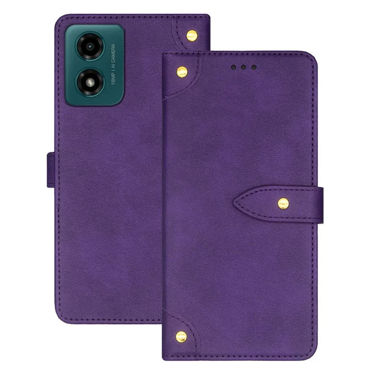 IDEWEI For Motorola Moto E14 4G / G04 4G / G04s 4G / G24 4G Case Leather Phone Cover with Card Slots