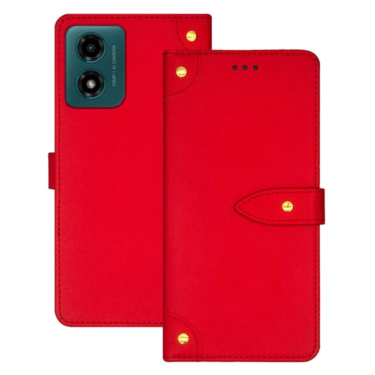 IDEWEI For Motorola Moto E14 4G / G04 4G / G04s 4G / G24 4G Case Leather Phone Cover with Card Slots