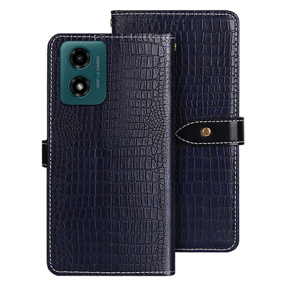 IDEWEI For Motorola Moto E14 4G / G04 4G / G04s 4G / G24 4G Case Crocodile Texture Wallet Leather Phone Cover